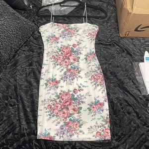Floral bodycon mini dress